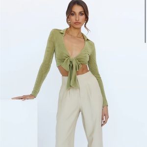 Tied for gold crop top